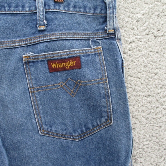 Vintage 1980's Wrangler Jeans Men's 38 Short Distressed Stone Wash Blue 84414KB - Picture 14 of 14
